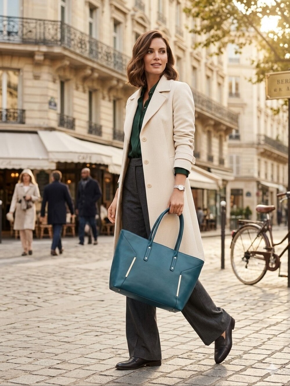 Mossimo Supply Co. Teal Tote with Gold Accents